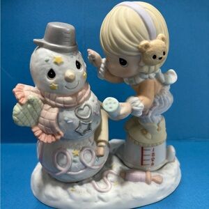 Charming Snowman Figurine with Child by Precious Moments